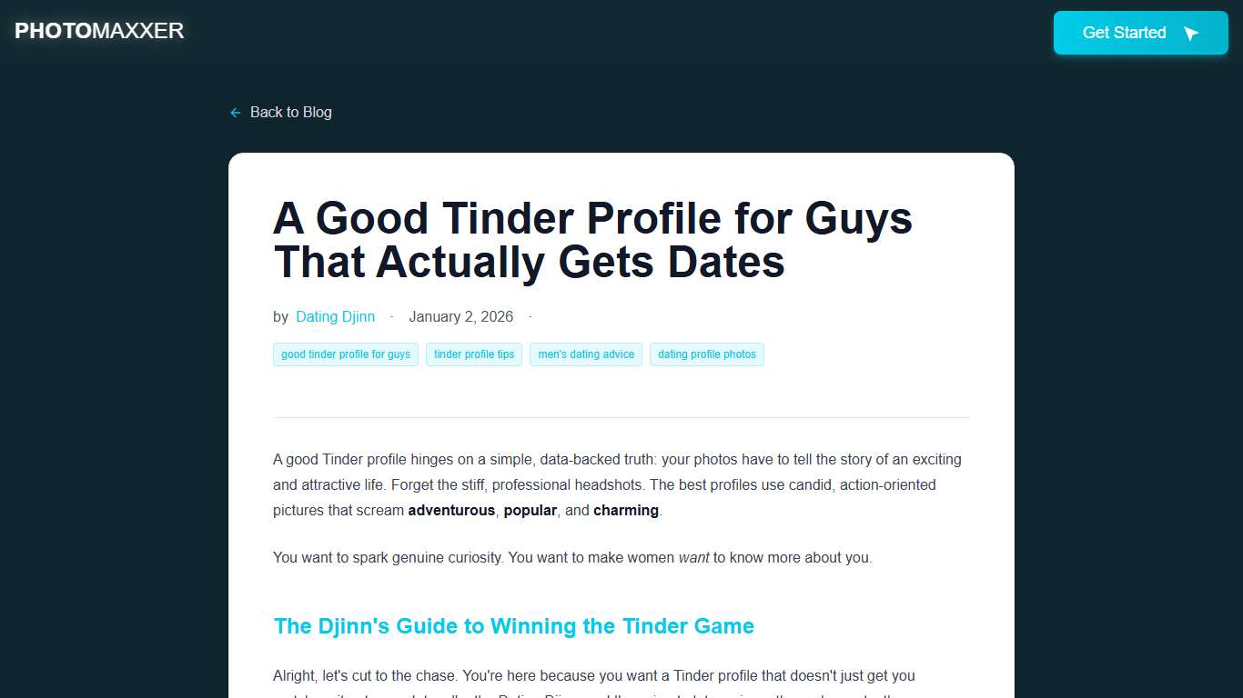 A Good Tinder Profile for Guys That Actually Gets Dates Dating Djinn Blog