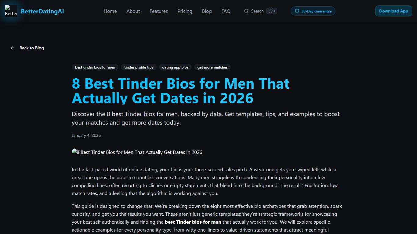 8 Best Tinder Bios for Men That Actually Get Dates in 2026 BetterDatingAI Blog