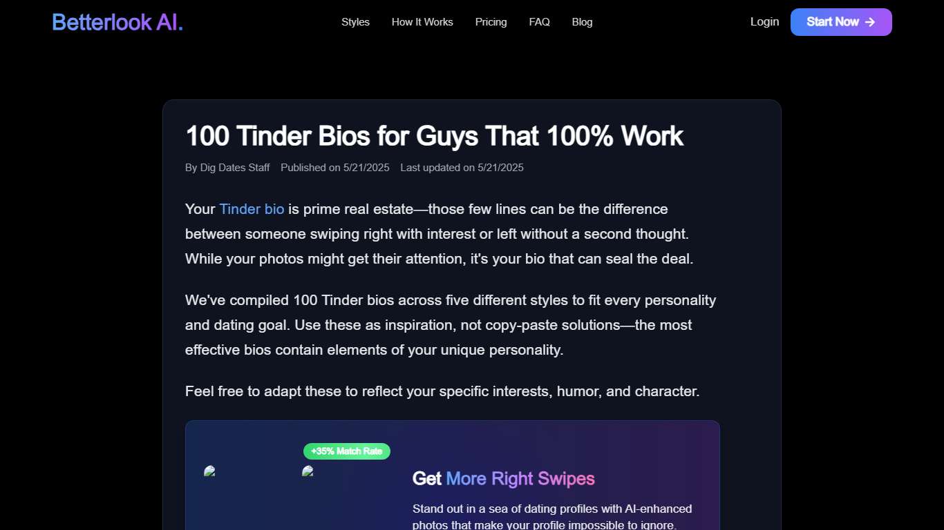 100 Tinder Bios for Guys That 100% Work Betterlook AI Blog