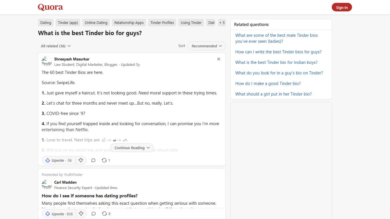 What is the best Tinder bio for guys? - Quora
